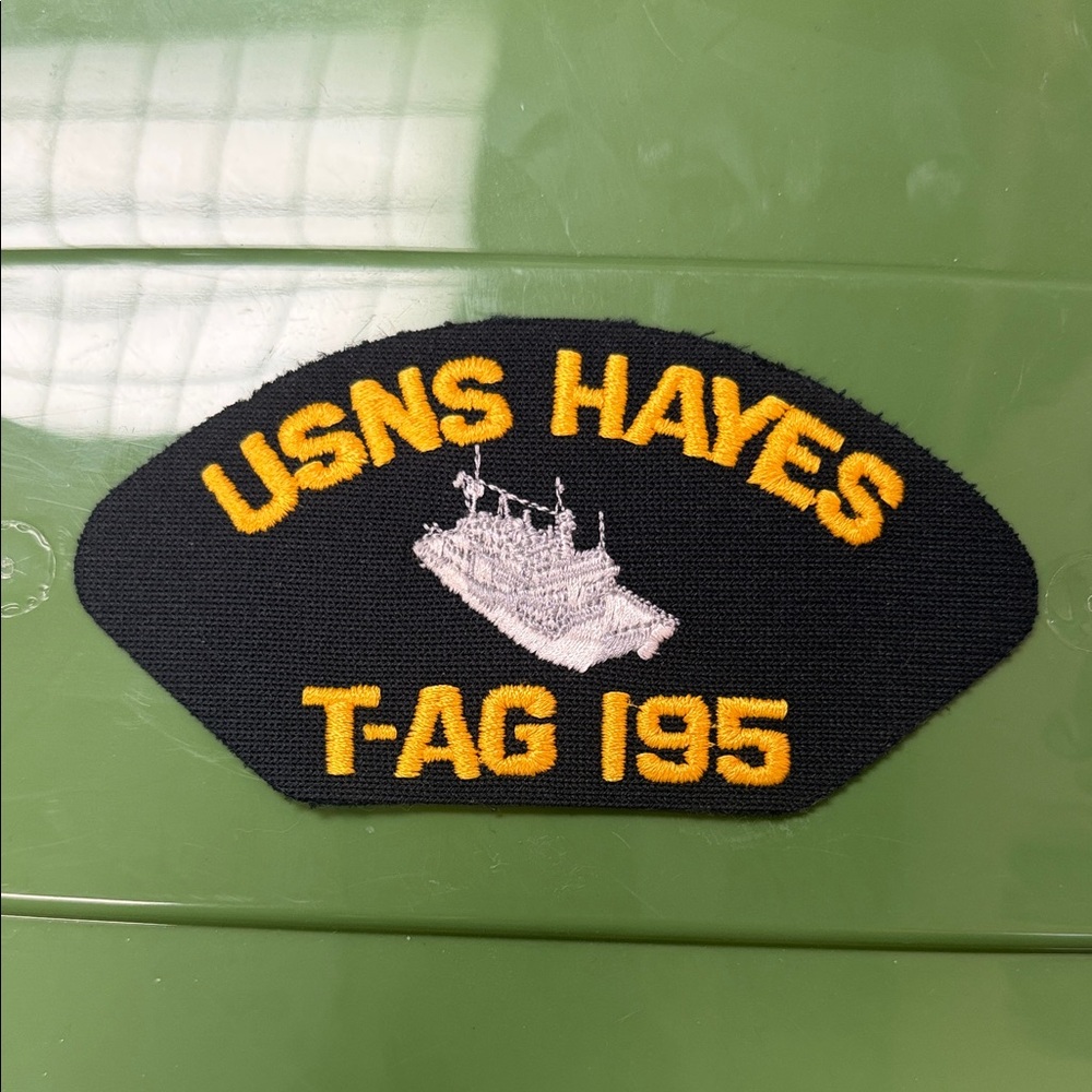 USNS Hayes T-AG 195 embroidered naval Patch